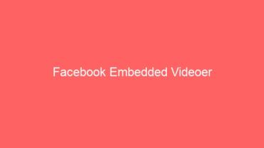 Facebook Embedded Videoer